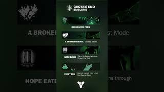 🟢 Here are all the emblems you can unlock from Crota's End raid #destiny2 #destiny