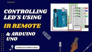 Controlling LEDs using IR Remote and Arduino UNO on TinkerCAD