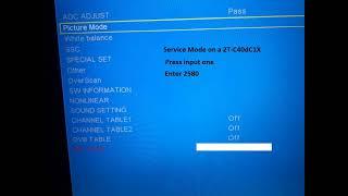 service mode Sharp TV 2T C40DC1X