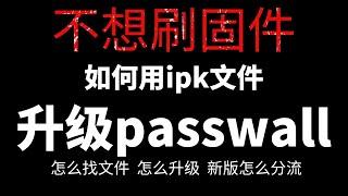 最简单的passwall升级方式 | 不用每次更新都去刷固件 | 最新版passwall分流设置