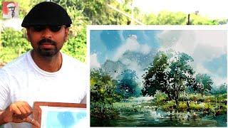 Plein Air Watercolor Painting | Plein Air Setup | How to Paint Landscape demo by Shahanoor Mamun