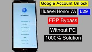 Huawei Honor 7A ( AUM L29 ) FRP Bypass Without PC | Google Account Bypass | FRP Lock Remove