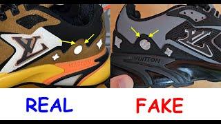 How to spot fake Louis Vuitton Runner tactic trainers. Real vs fake Louis Vuitton runner shoes