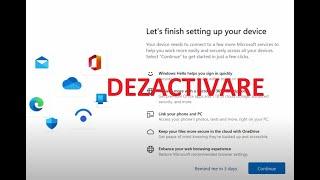 Dezactivare fereastra Let`s finish setting up your device la logare in Windows