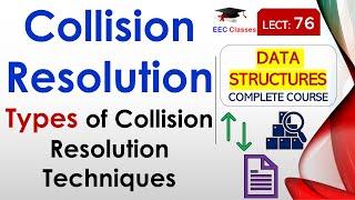L76: Collision Resolution | Types of Collision Resolution Techniques with Example | Data Structures