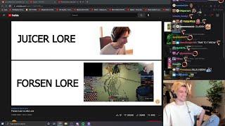 xQc reacts to Forsen Lore vs xQc Lore