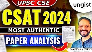UPSC CSAT 2024 Solved Paper | CSAT 2024 Paper Analysis | CSAT Answer Key 2024 | By Ram Mohan Pandey