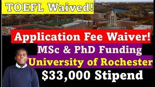 US Graduate Assistantship with $33,000 Stipend l TOEFL Waiver & Application Fee Waiver