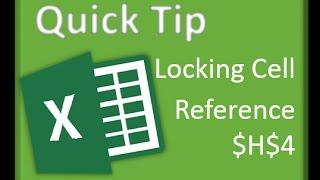 Excel - Locking Cell Reference