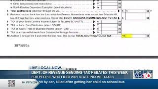 SC Department of Revenue sending tax rebates