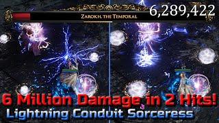 INSANE SORCERESS SLAMS! Archmage Lightning Conduit Stormweaver Build - Path of Exile 2 Zarokh Boss