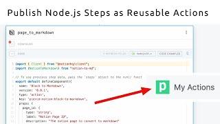 New Alpha Feature - Create reusable actions from Node.js code steps. No CLI required!