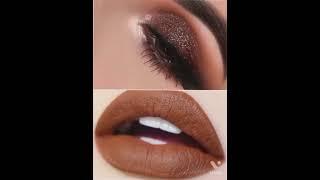 Brown eye makeup vs brown lipstick||#short||beauty vibes