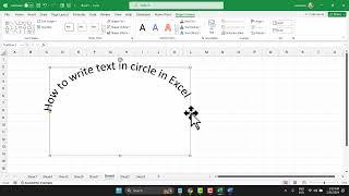 how to write arc shape circular curve text in Excel or Word |  curve text in Excel