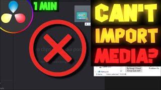 How to solve the IMPORT MEDIA PROBLEM in Davinci Resolve | 1 Minute Tips