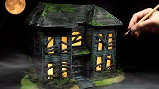 I Sculpted a Haunted House from Polymer Clay & Cardboard!