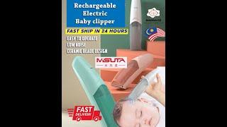 MISUTA 2 IN 1 Waterproof Automatic Electric Rechargeable Baby Children Hair Trimmer