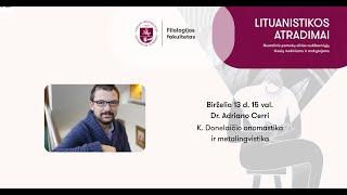 Lituanistikos atradimai: dr. Adriano Cerri paskaita