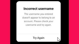 Instagram - Incorrect Username The Username You entered Doesn't appear to belongs Problem