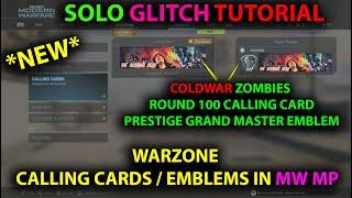 MODERN WARFARE GLITCH TUTORIAL HOW TO GET WARZONE CALLING CARDS IN MW MP, HOW TO GET COLDWAR EMBLEMS