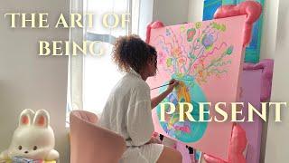 ART VLOG 17: PAINT WITH ME // 2 series of paintings, being present, digital art, sewing