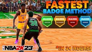 FASTEST WAY TO GET MAXED BADGES ON NBA 2K23 NEXT GEN! HOW TO GET EVERY BADGE IN 24 HOURS NO GLITCH!