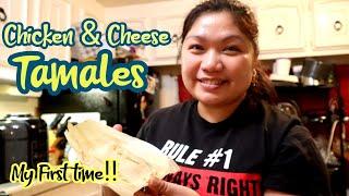 CHICKEN & CHEESE TAMALES | MY FIRST TIME TO MAKE TAMALES | AIZA BENOIT