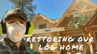 Restoring Our Log Home - Remodel and Media Blasting