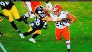 NICK CHUBB STIFF ARMS STEELERS 1/3/22