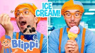 Blippi Makes Ice Cream! Educational Videos for Kids
