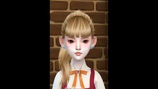 The Sims 4 CAS Asian female primary school student child sims character creation #mod #sims4 #CAS