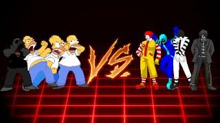 [KOF Mugen] Homer Simpson Team vs Ronald McDonald Team