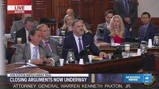 Tony Buzbee interrupts Rep. Jeff Leach during closing arguments of Ken Paxton's impeachment trial