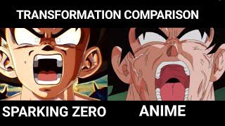 Transformations Side by Side Comparison Dragon Ball Sparking Zero VS Anime