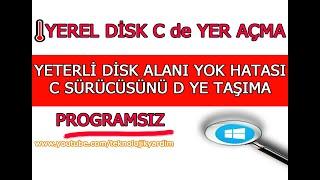 Yerel Disk C den D ye Aktarma. C Diskini D ye Aktarma. Yeterli Disk Alanı Yok Hatası.