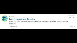 Project Management Essentials [Salesforce Trailhead Answers]