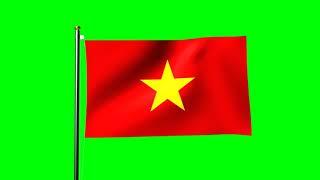 Vietnam flag waving over green screen - royalty free footage