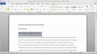 Using Heading Styles in a Word Document