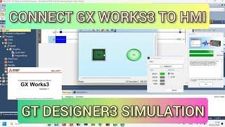 How to connect mitsubishi PLC GX works 3 RCPU Series with GOT2000 HMI GT simulator