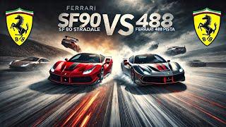 Ferrari SF90 Stradale vs Ferrari 488 Pista –  (xtreme-Climb-Brake-Jump) Supercar Tests!