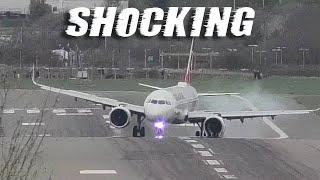 3rd Time Lucky ?  TURKISH AIRLINES AIRBUS A321NEO  3 LANDING ATTEMPTS Birmingham Airport ( BHX )
