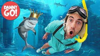 Sharks in the Water 2: Rise of the Shark King!  Floor is Lava Game | Danny Go! Songs for Kids