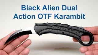 Black Alien Dual Action OTF Karambit