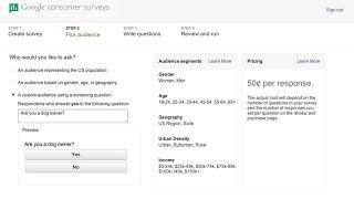 Google Consumer Surveys: How to target custom audiences