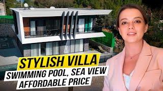 Houses in Turkey. Villa for sale in Alanya with sea view and swimming pool. Modern desighned