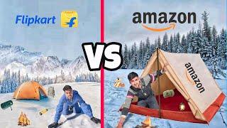 Amazon vs Flipkart snow survival challenge for 24 hours