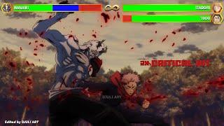 Yuji and Todo vs. Hanami WITH HEALTHBARS | Jujutsu Kaisen [Mixed with Cursed Clash]