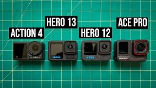 BEST Action Camera? GoPro Hero 13 vs Hero 12 vs DJI Action 4 vs Insta360 Ace Pro