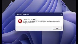 Can not find Script file || System.vbs Fix Working (100%) || WINDOWS 10/11
