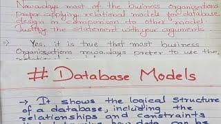 Class 12 Computer Science Most Important Question for NEB || Database Models || Types of Database
